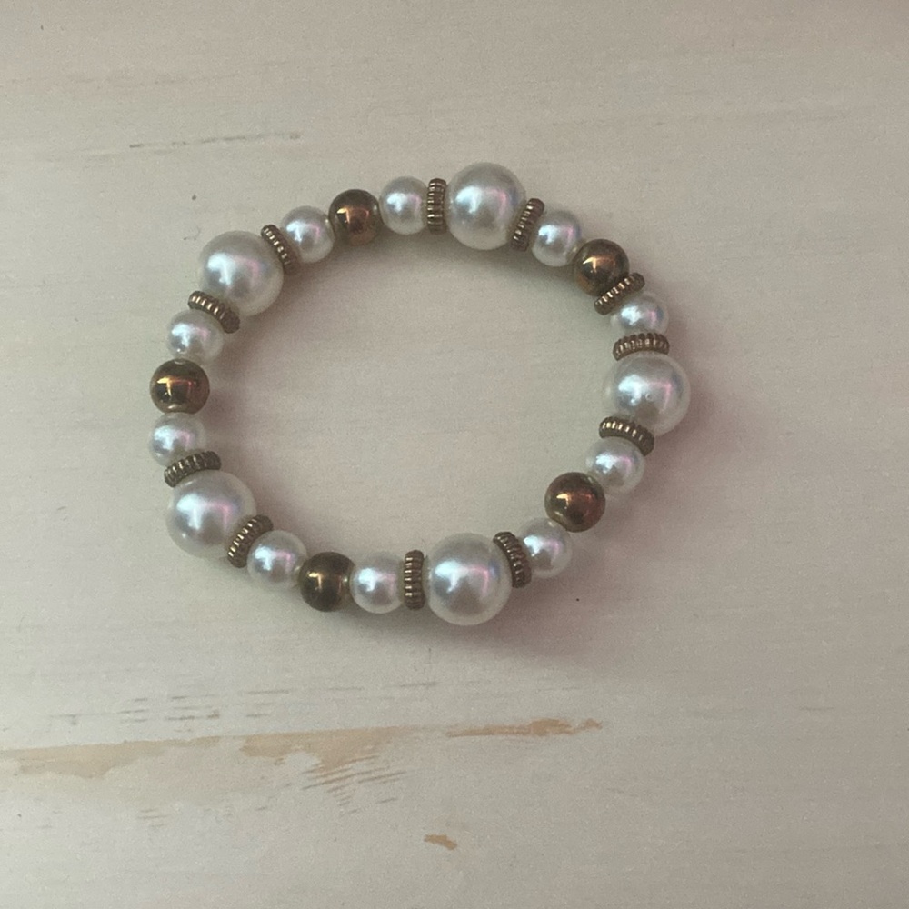 gold & white bracelet